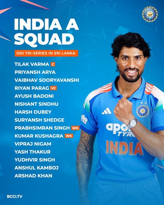 India A Squad For Odi Tri Series In Sri Lanka Announced