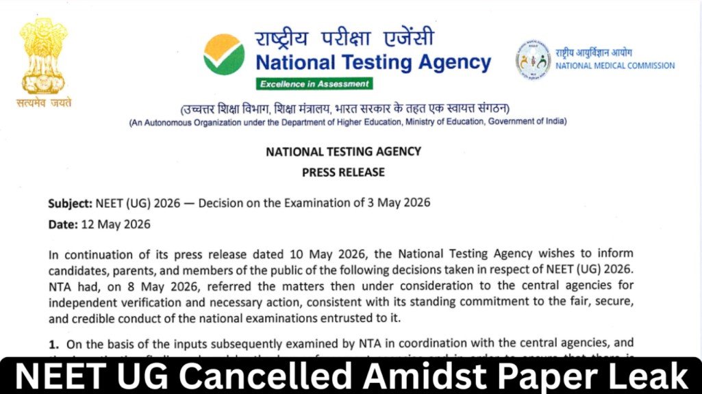 NTA circular for Neet Ug Paper Leak