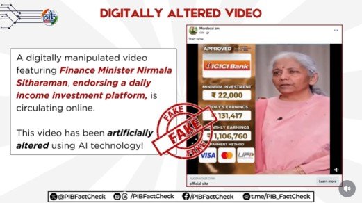 Deepfake Videos Of Nirmala Sitharaman
