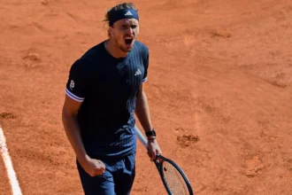 Germany's Alexander Zverev Reacts During The Final Tennis Match Against Italy's Flavio Cobolli At The French Open In Paris